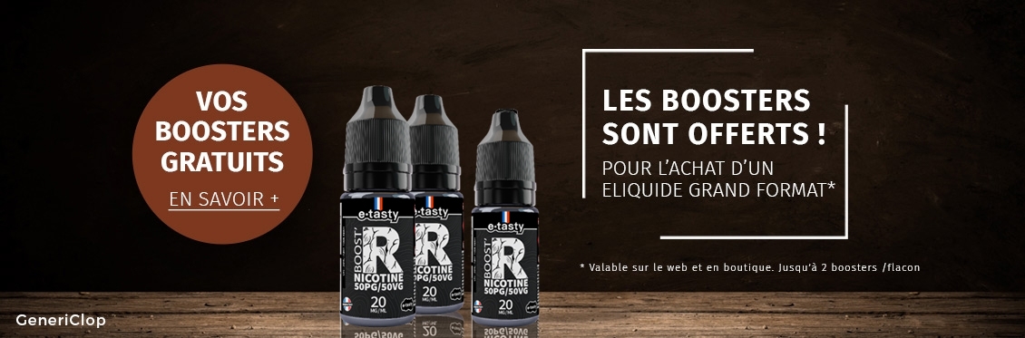 Jusqu'à 2 Boosters de nicotine offerts pour l'achat d'un grand format